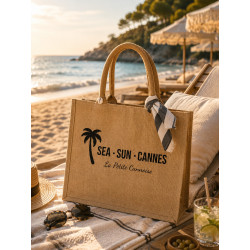 Sac plage en jute SEA SUN CANNES | Sac bohème chic La Petite Cannoise