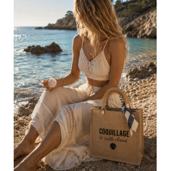 Sac jute Coquillage & sable chaud – Collection Solaire | La Petite Cannoise