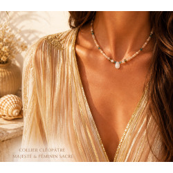 Collier Cléopâtre – Pierre de Soleil & Apatite | Cannes