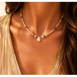 Collier Cléopâtre – Pierre de Soleil & Apatite | Cannes