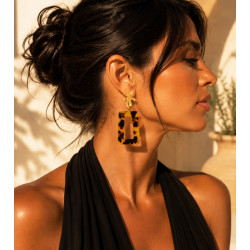 Boucles d’Oreilles Mada Queen – Plaqué Or & Écaille de Tortue | Cannes