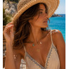 Collier Soleil Doré Hélios | Perle & Œil Protecteur | La Petite Cannoise