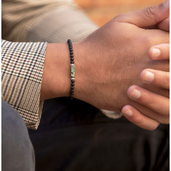 Bracelet Fin Turquoise d’Afrique & Onyx – Style & Sérénité | Cannes