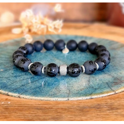 Bracelet Homme Agate Mantra – Compassion & Sagesse | Cannes